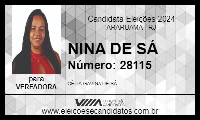 Candidato NINA DE SÁ 2024 - ARARUAMA - Eleições