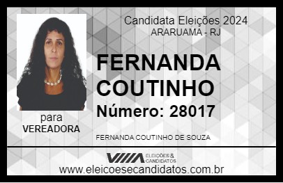 Candidato FERNANDA COUTINHO 2024 - ARARUAMA - Eleições