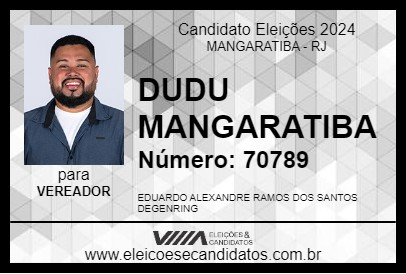 Candidato DUDU MANGARATIBA 2024 - MANGARATIBA - Eleições