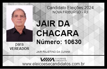 Candidato JAIR DA CHACARA 2024 - NOVA FRIBURGO - Eleições