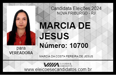 Candidato MARCIA DE JESUS 2024 - NOVA FRIBURGO - Eleições