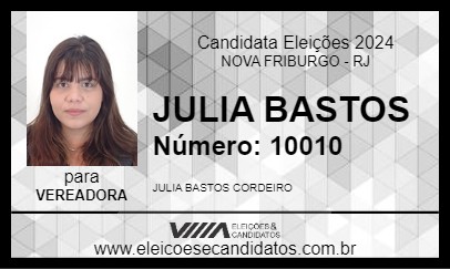 Candidato JULIA BASTOS 2024 - NOVA FRIBURGO - Eleições