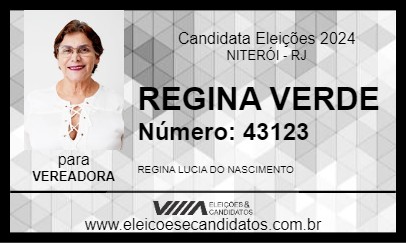 Candidato REGINA VERDE 2024 - NITERÓI - Eleições