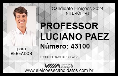 Candidato PROFESSOR LUCIANO PAEZ 2024 - NITERÓI - Eleições