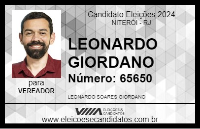 Candidato LEONARDO GIORDANO 2024 - NITERÓI - Eleições