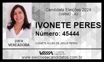 Candidato IVONETE PERES 2024 - CARMO - Eleições