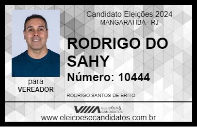 Candidato RODRIGO DO SAHY 2024 - MANGARATIBA - Eleições