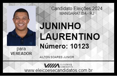 Candidato JUNINHO LAURENTINO 2024 - MANGARATIBA - Eleições