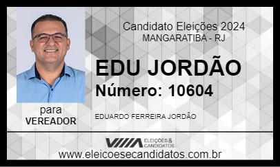 Candidato EDU JORDÃO 2024 - MANGARATIBA - Eleições