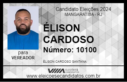 Candidato ÉLISON CARDOSO 2024 - MANGARATIBA - Eleições