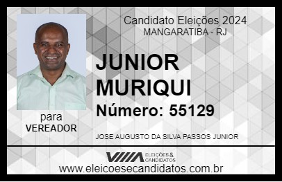 Candidato JUNIOR MURIQUI 2024 - MANGARATIBA - Eleições