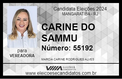 Candidato CARINE DO SAMMU 2024 - MANGARATIBA - Eleições