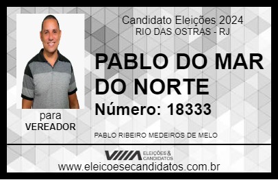 Candidato PABLO DO MAR DO NORTE 2024 - RIO DAS OSTRAS - Eleições