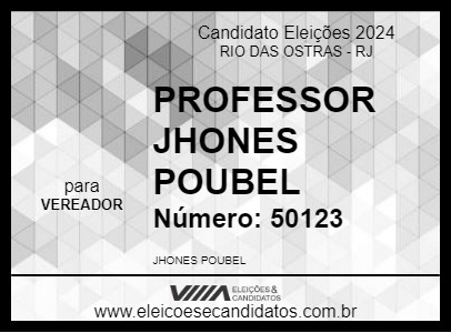 Candidato PROFESSOR JHONES POUBEL 2024 - RIO DAS OSTRAS - Eleições