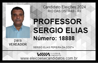 Candidato PROFESSOR SERGIO ELIAS 2024 - RIO DAS OSTRAS - Eleições