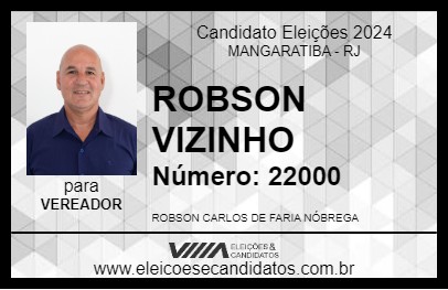 Candidato ROBSON VIZINHO 2024 - MANGARATIBA - Eleições