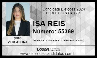 Candidato ISA REIS 2024 - DUQUE DE CAXIAS - Eleições