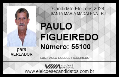 Candidato PAULO FIGUEIREDO 2024 - SANTA MARIA MADALENA - Eleições