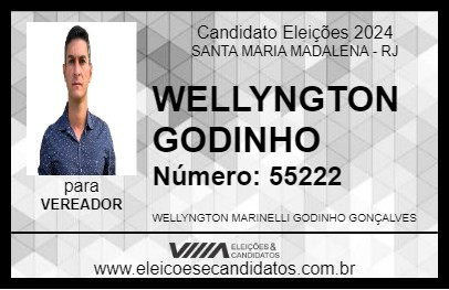 Candidato WELLYNGTON GODINHO 2024 - SANTA MARIA MADALENA - Eleições