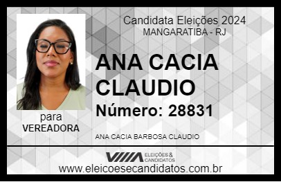 Candidato ANA CACIA CLAUDIO 2024 - MANGARATIBA - Eleições