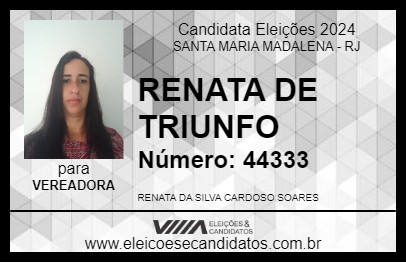 Candidato RENATA DE TRIUNFO 2024 - SANTA MARIA MADALENA - Eleições