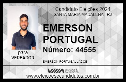 Candidato EMERSON PORTUGAL 2024 - SANTA MARIA MADALENA - Eleições