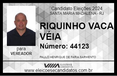 Candidato RIQUINHO VACA VÉIA 2024 - SANTA MARIA MADALENA - Eleições