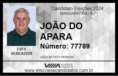 Candidato JOÃO DO APARA 2024 - MANGARATIBA - Eleições