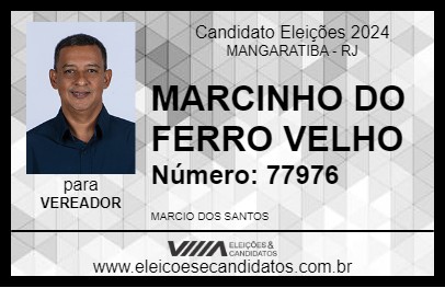 Candidato MARCINHO DO FERRO VELHO 2024 - MANGARATIBA - Eleições