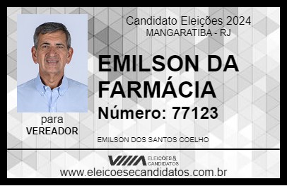 Candidato EMILSON DA FARMÁCIA 2024 - MANGARATIBA - Eleições