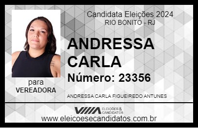 Candidato ANDRESSA CARLA 2024 - RIO BONITO - Eleições