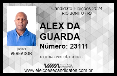 Candidato ALEX DA GUARDA 2024 - RIO BONITO - Eleições