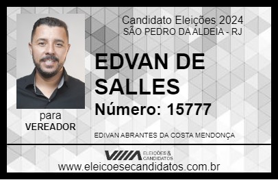 Candidato EDVAN DE SALLES 2024 - SÃO PEDRO DA ALDEIA - Eleições