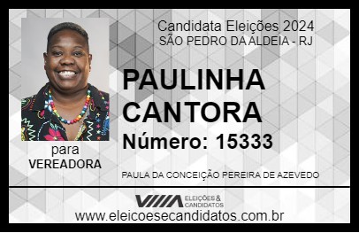 Candidato PAULINHA CANTORA 2024 - SÃO PEDRO DA ALDEIA - Eleições