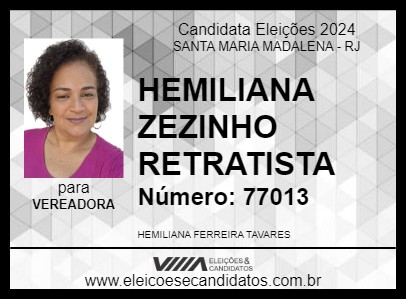 Candidato HEMILIANA ZEZINHO RETRATISTA 2024 - SANTA MARIA MADALENA - Eleições