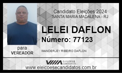 Candidato LELEI DAFLON 2024 - SANTA MARIA MADALENA - Eleições