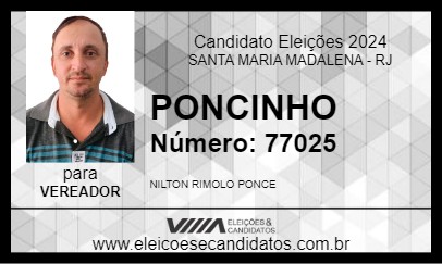 Candidato PONCINHO 2024 - SANTA MARIA MADALENA - Eleições