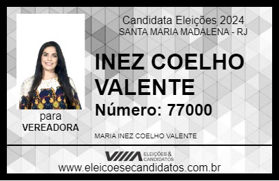 Candidato INEZ COELHO VALENTE 2024 - SANTA MARIA MADALENA - Eleições