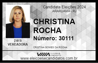 Candidato CHRISTINA ROCHA 2024 - ARARUAMA - Eleições