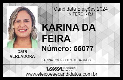 Candidato KARINA DA FEIRA 2024 - NITERÓI - Eleições