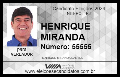 Candidato HENRIQUE MIRANDA 2024 - NITERÓI - Eleições