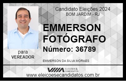 Candidato EMMERSON FOTÓGRAFO 2024 - BOM JARDIM - Eleições