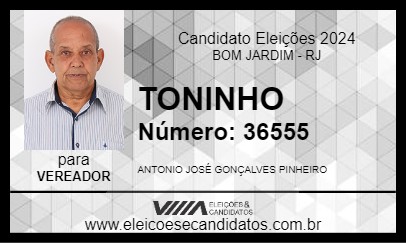 Candidato TONINHO 2024 - BOM JARDIM - Eleições