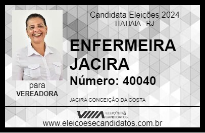 Candidato ENFERMEIRA JACIRA 2024 - ITATIAIA - Eleições