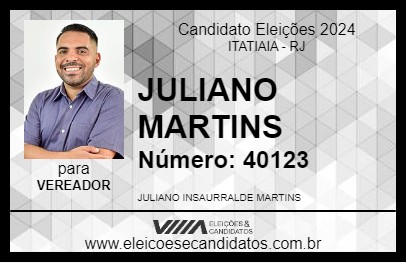 Candidato JULIANO MARTINS 2024 - ITATIAIA - Eleições