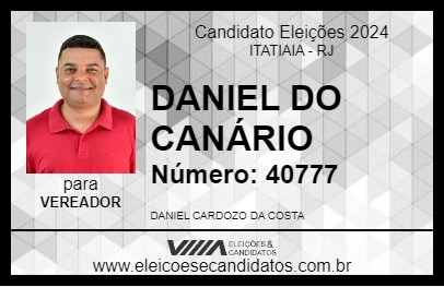 Candidato DANIEL DO CANÁRIO 2024 - ITATIAIA - Eleições