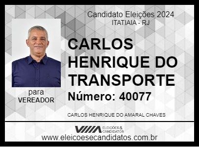 Candidato CARLOS HENRIQUE DO TRANSPORTE 2024 - ITATIAIA - Eleições