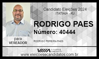 Candidato RODRIGO PAES 2024 - ITATIAIA - Eleições