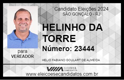 Candidato HELINHO DA TORRE 2024 - SÃO GONÇALO - Eleições