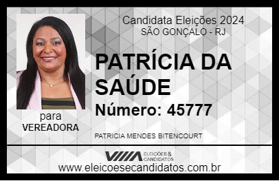 Candidato PATRÍCIA DA SAÚDE 2024 - SÃO GONÇALO - Eleições